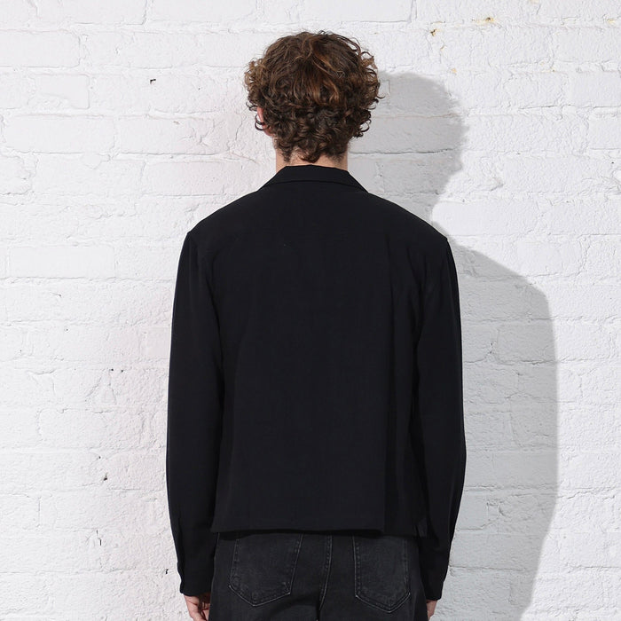 The Rosewood Crop Button-Up II Panther Black
