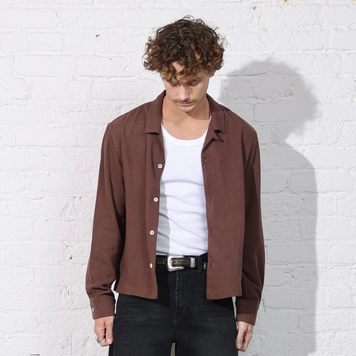 The Rosewood Crop Button-Up II Sunfade Brown