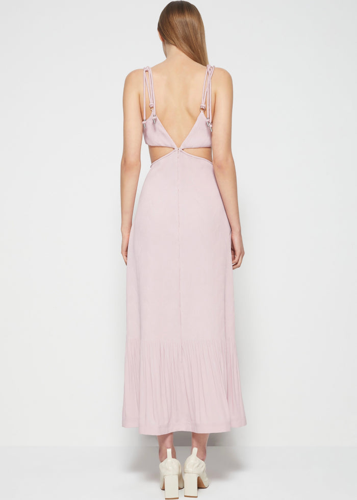 Savina Crepe and Plisse Cutout Dress (Lilac)