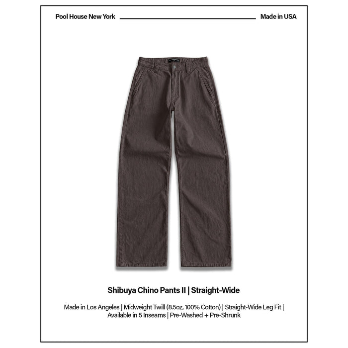 Shibuya Chino Pants II | Straight-Wide Leg Tobacco Brown