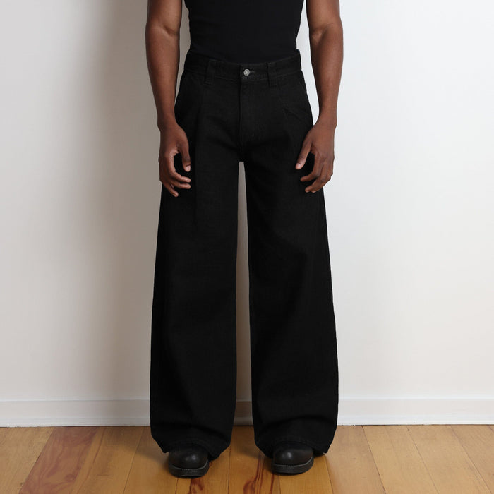 Shibuya Pleated Pants | Baggy, Wide-Leg Black Onyx