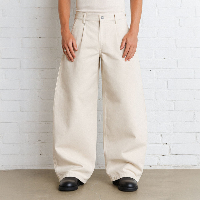 Shibuya Pleated Pants | Baggy, Wide-Leg Natural