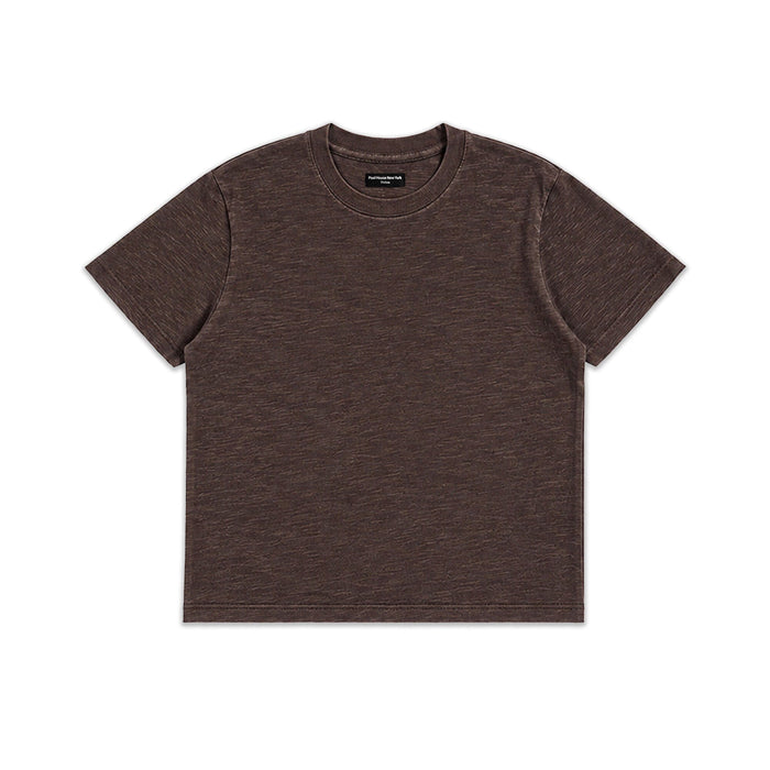 Silverlake Crop Tee III | Boxy, Relaxed Fit | Heavyweight Slub T-Shirt Tobacco Brown