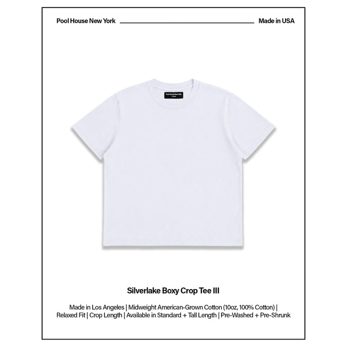 Silverlake Crop Tee III | Boxy, Relaxed Fit T-Shirt Classic White