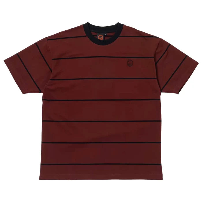 Spitfire T-Shirt Bighead EMB Stripe Burgundy