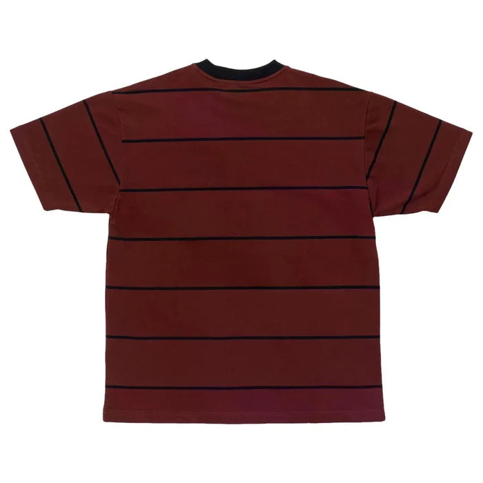 Spitfire T-Shirt Bighead EMB Stripe Burgundy