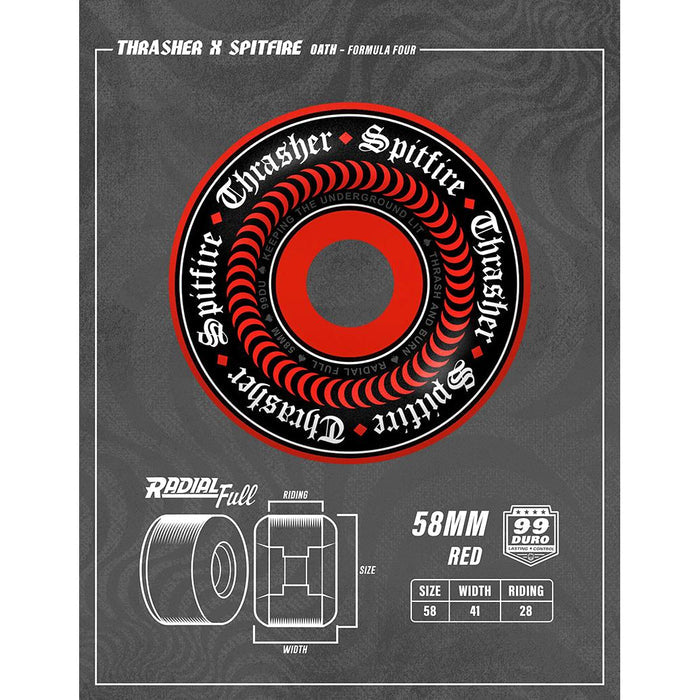 Spitfire Wheels x Thrasher Oath Radial Full 99 A