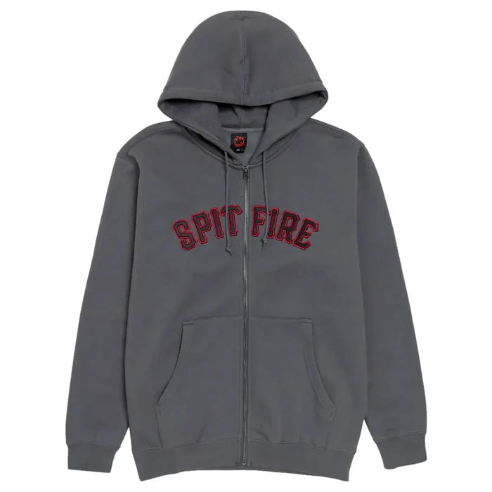 spitfire zip hoodie spitball solid grey