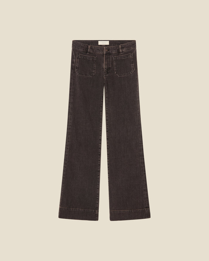 St Monica Low Brown Overdye flat (beige background)