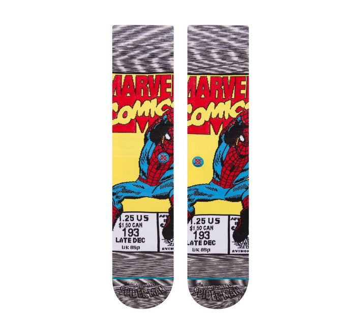 Stance Everyday Crew Men's Socks in Spiderman Comic - On The EDGE