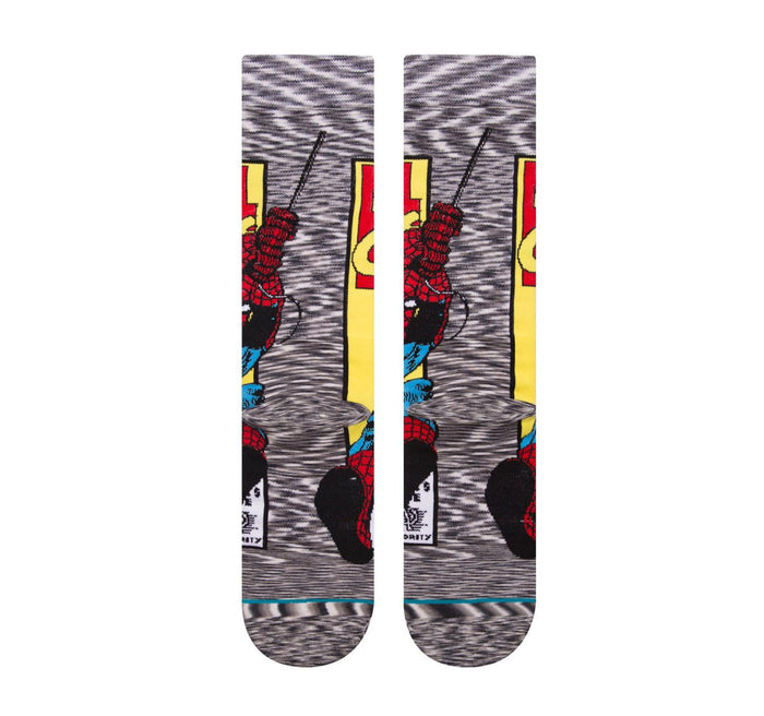 Stance Everyday Crew Men's Socks in Spiderman Comic - On The EDGE