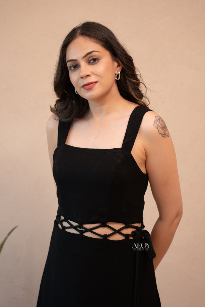 Black maxi party dress