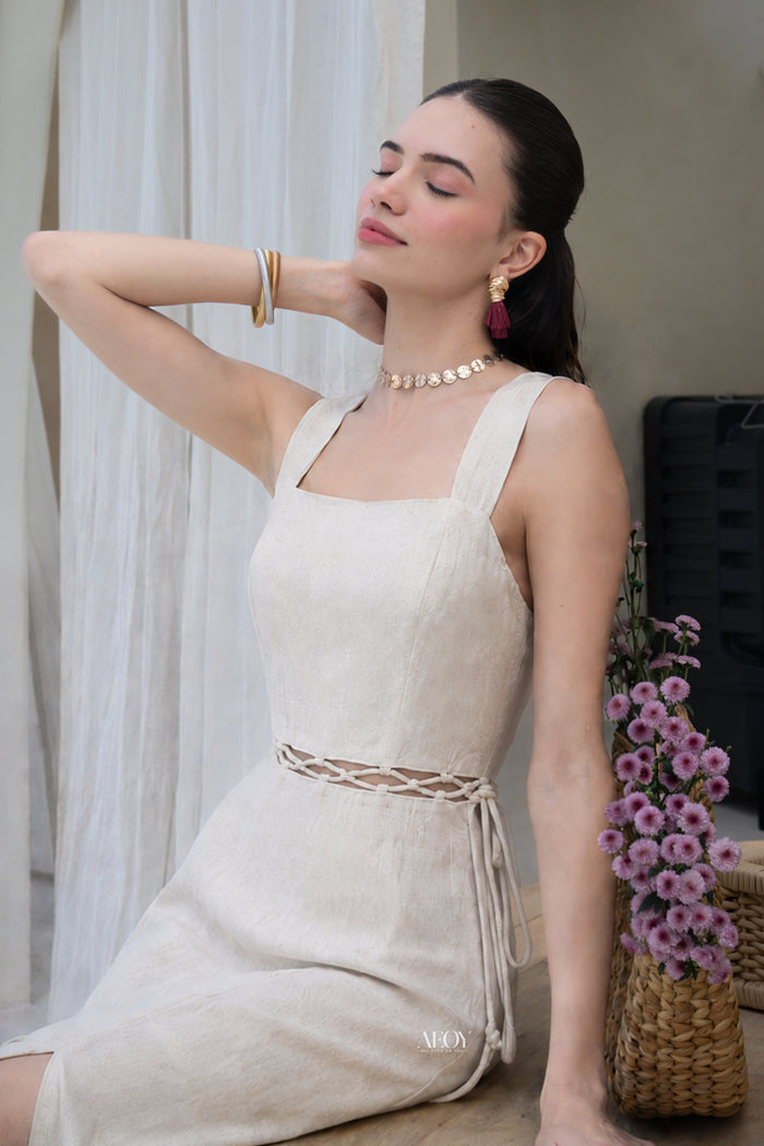 White cut out maxi dress women