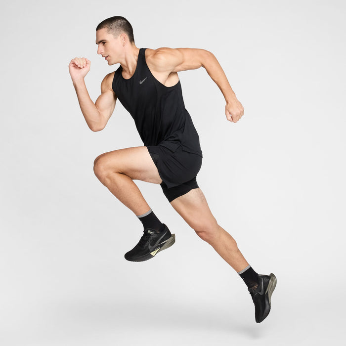 Nike Stride Singlet | Black / Reflective Silver | Mens