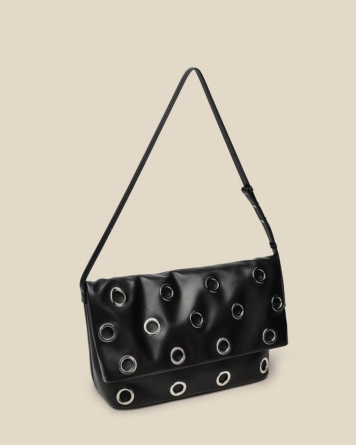 Studded Foldover Shoulder Bag - NOXARA