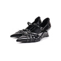 Studded Strappy Wedge Heels - Modern