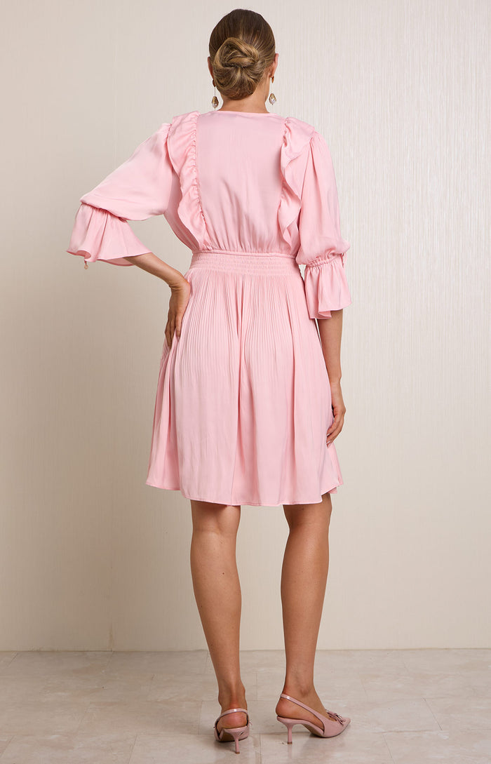 Tara Solid Charmeuse Dress, color_Pink