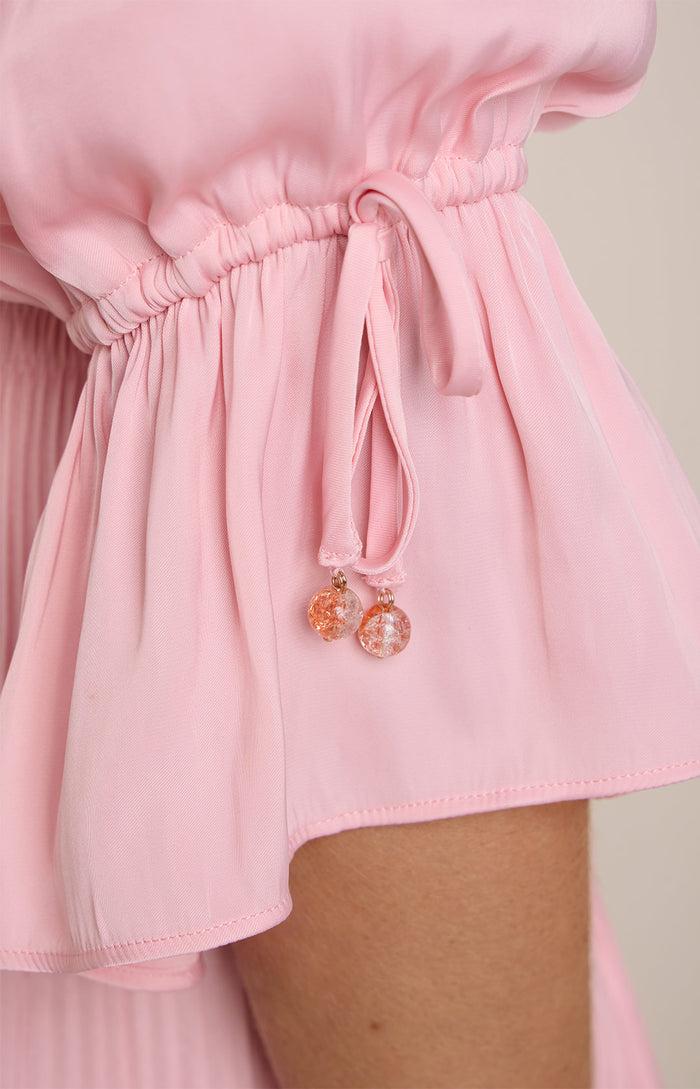 Tara Solid Charmeuse Dress, color_Pink