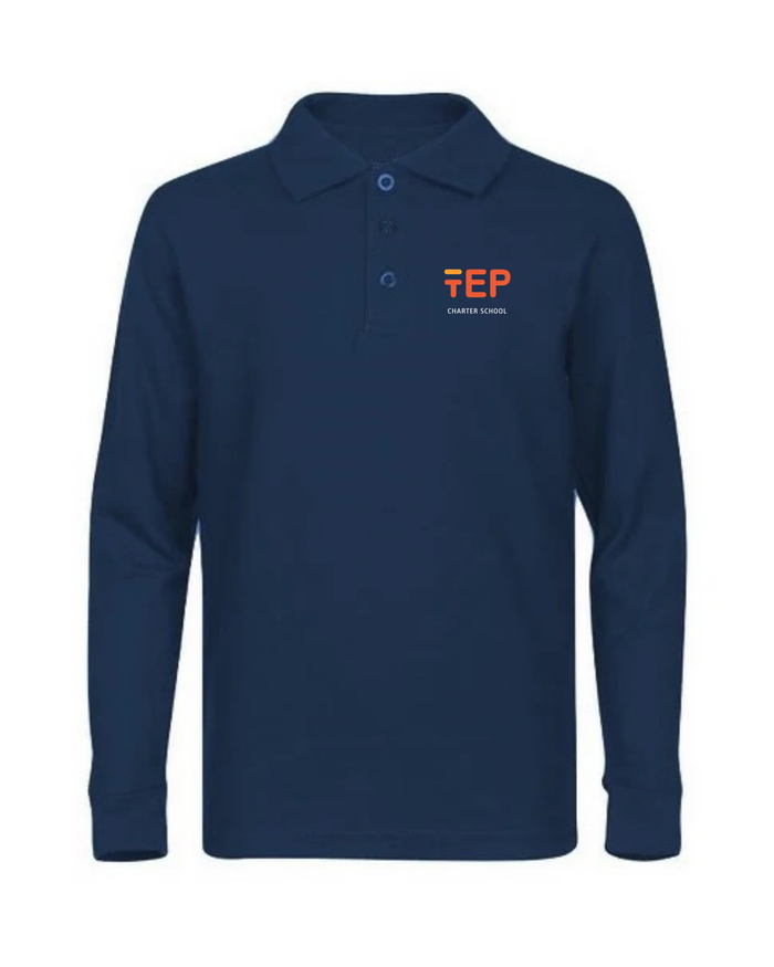 TEP LONG SLEEVE MIDDLE SCHOOL POLO WITH LOGO