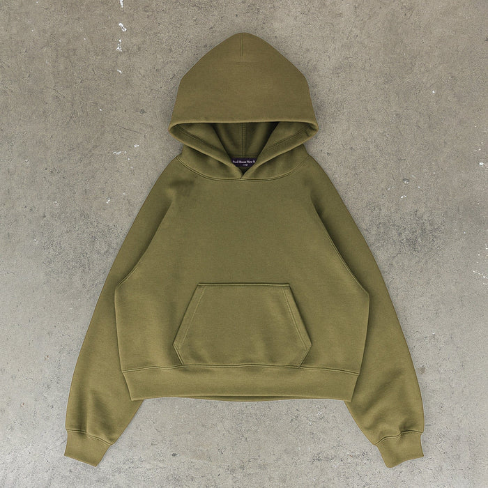 The Bowery Crop Hoodie Martini Olive