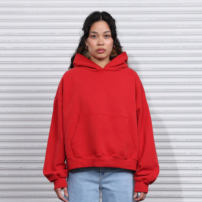 The Bowery Crop Hoodie Cherry Red