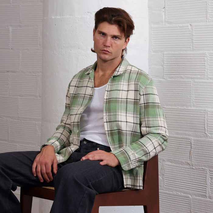 The Fairfax Half-Crop Overshirt | Made in USA Yoshiwa Green
