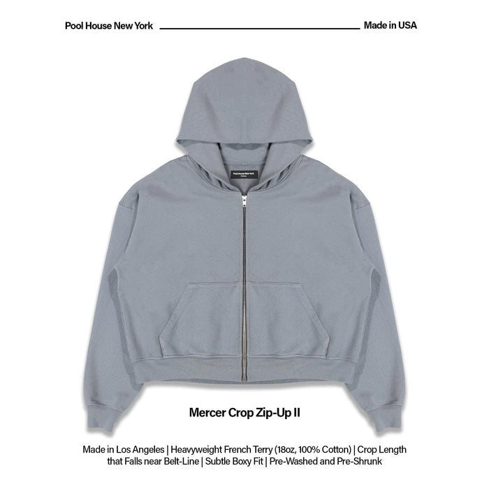 The Mercer Crop Zip II Blue Steel