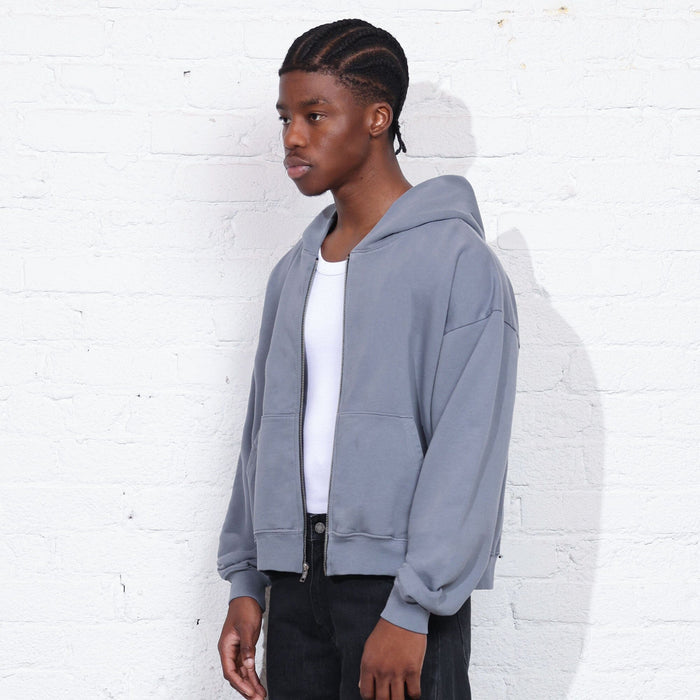 The Mercer Crop Zip II Blue Steel