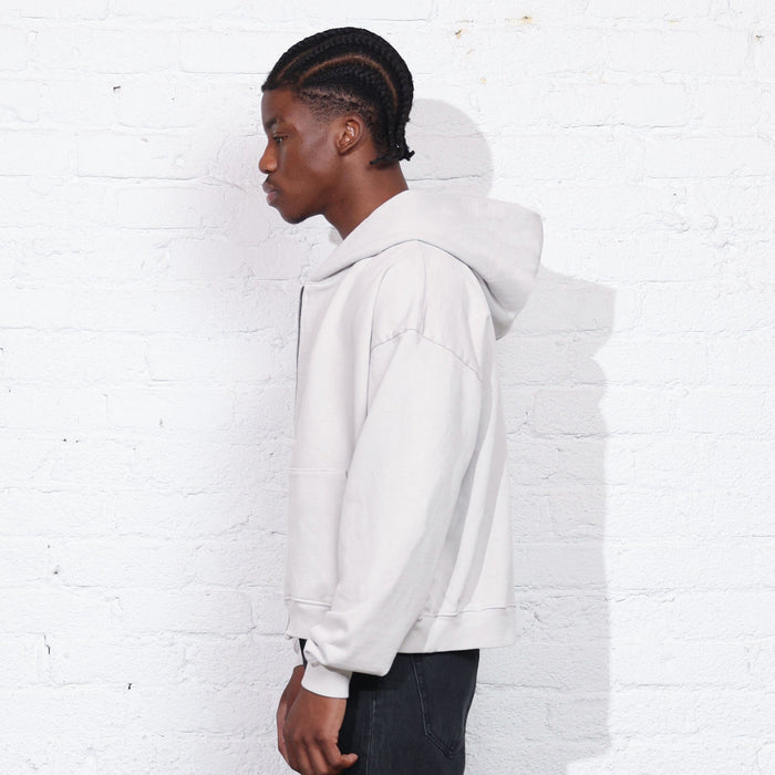 The Mercer Crop Zip II Bone Grey