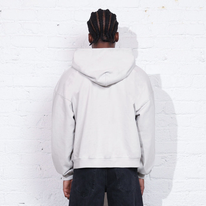The Mercer Crop Zip II Bone Grey