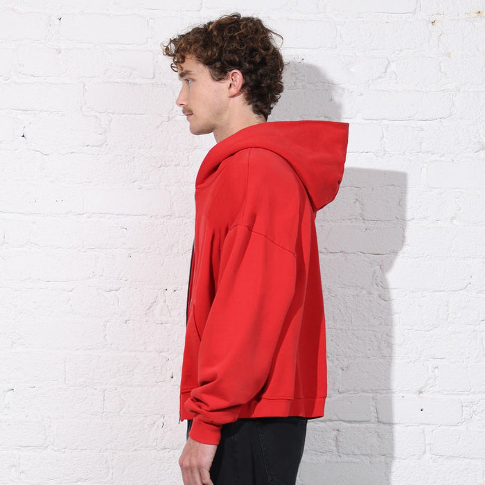 The Mercer Crop Zip II Cherry Red