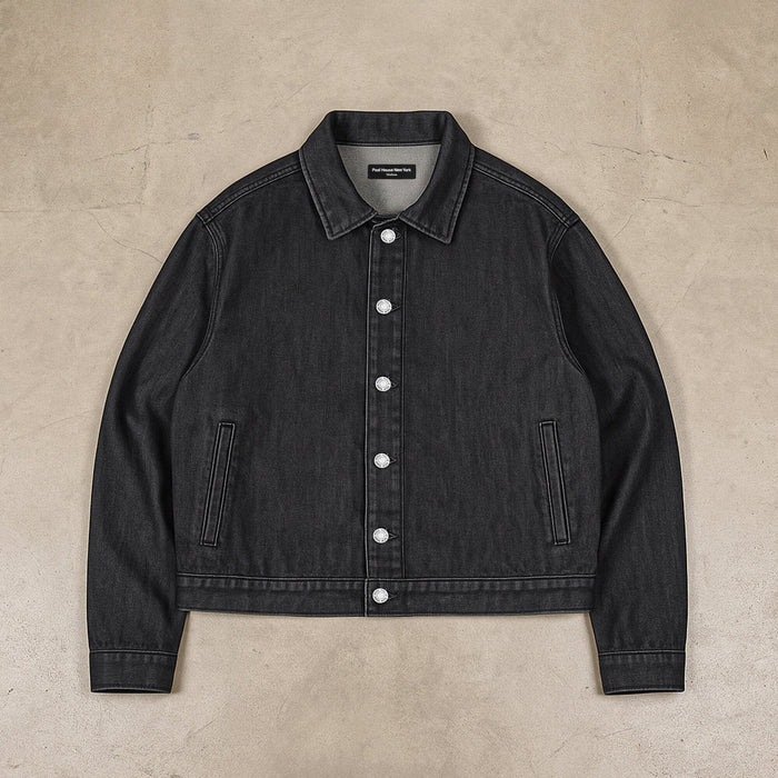 The Tokyo Crop Denim Jacket Antique Black