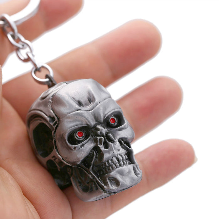 Three-Dimensional Punk Skull Mask Keyring