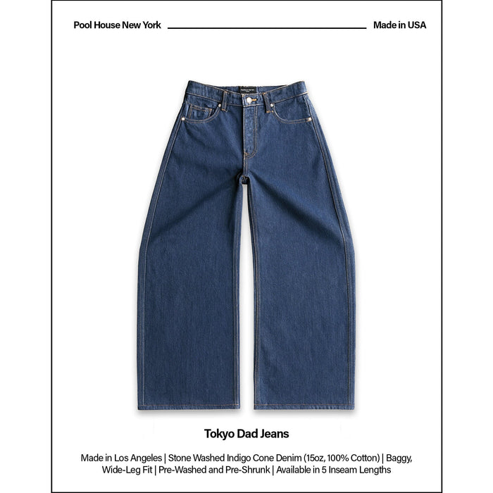Tokyo Dad Jeans | Baggy, Wide-Leg Dark Indigo