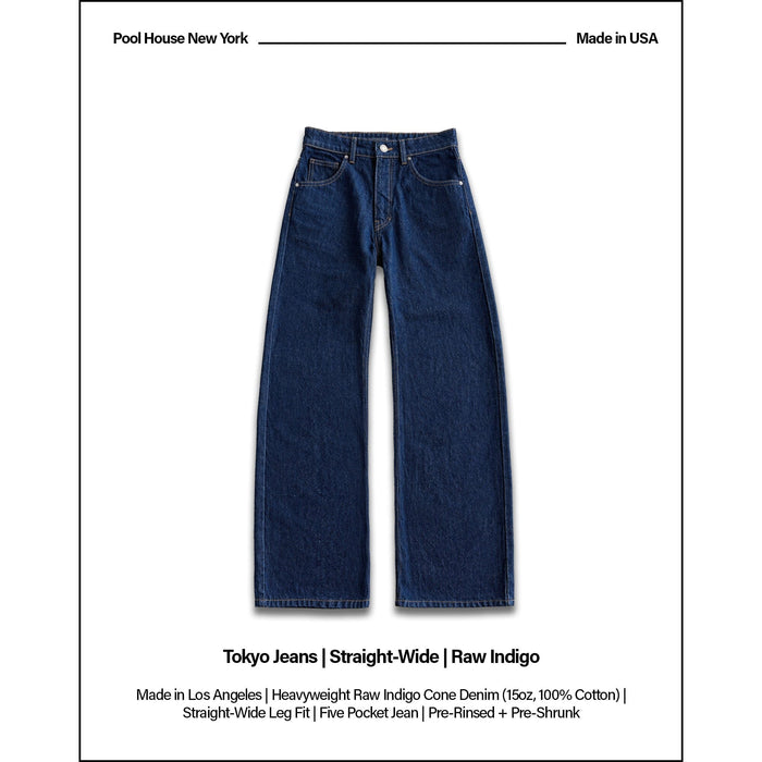 Tokyo Dad Jeans | Straight-Wide Leg Raw Indigo