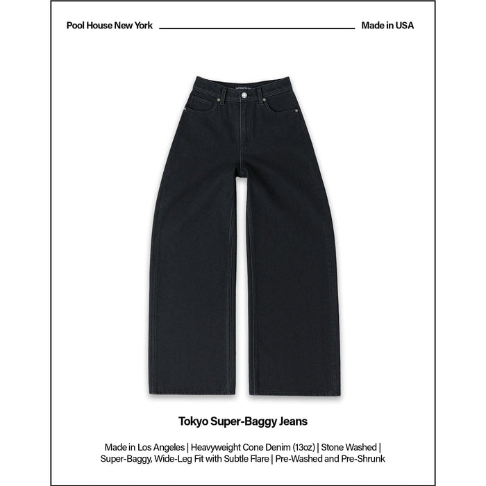 Tokyo Dad Jeans | Super-Baggy Marble Black