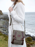 Traditional Tweed & Leather Double Buckle Bag