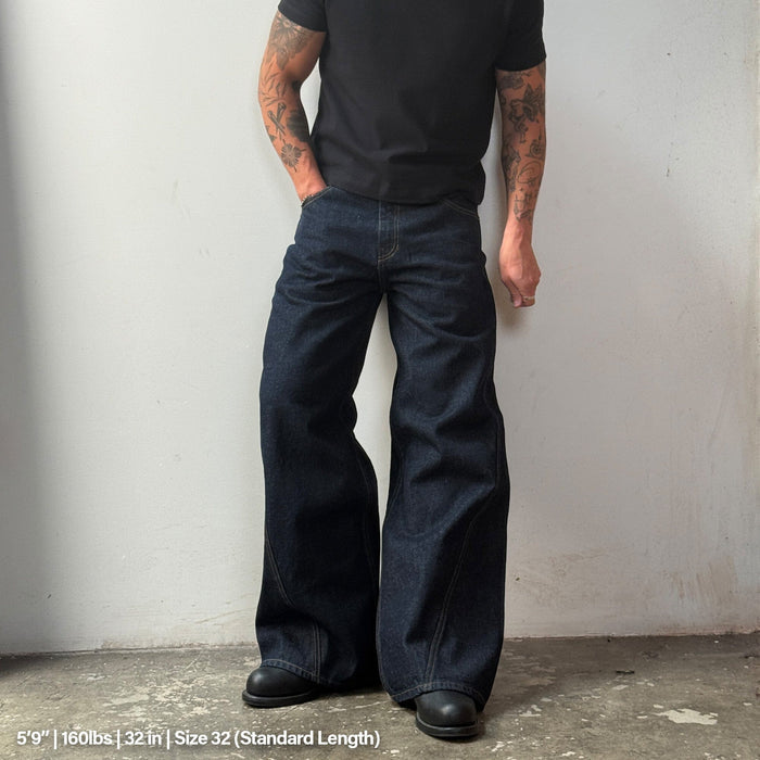Twisted Tokyo Dad Jeans | Baggy, Wide-Leg Raw Indigo