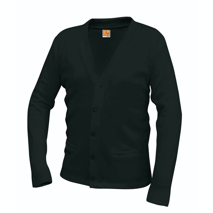 V-NECK GREEN CARDIGAN SWEATER