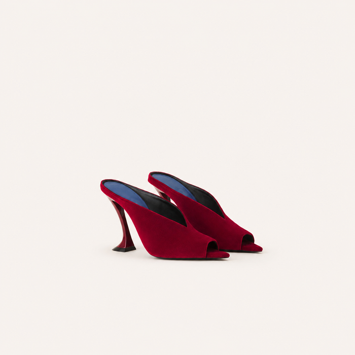 Velvet Sculpted Heel Mule Sandals – ROUGEVEL