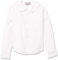 WHITE LONG SLEEVE PETER PAN BLOUSE  K-2 ONLY
