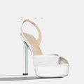 White Platform Peep Toe Stiletto Heels – Bridal
