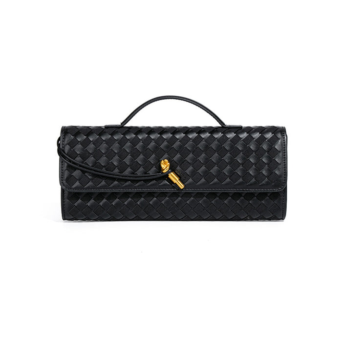 Woven Leather Clutch Bag – BORDEAUX