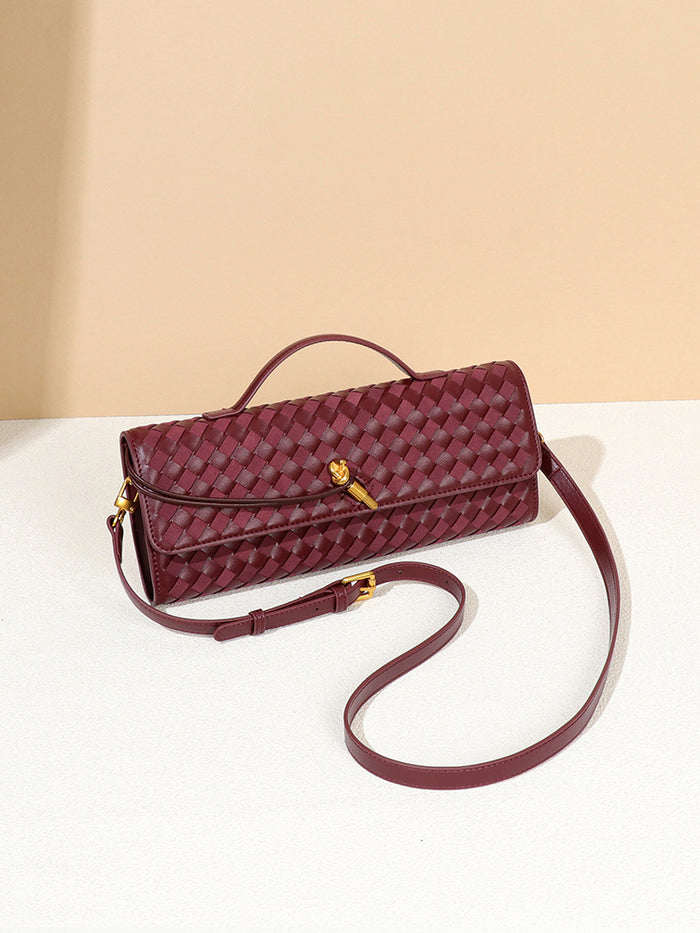 Woven Leather Clutch Bag – BORDEAUX