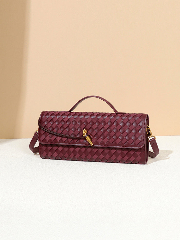 Woven Leather Clutch Bag – BORDEAUX