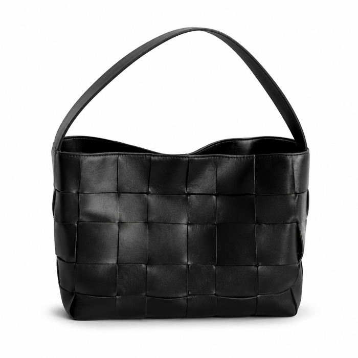 Woven Leather Shoulder Bag – BORDEAUX