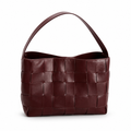 Woven Leather Shoulder Bag – BORDEAUX