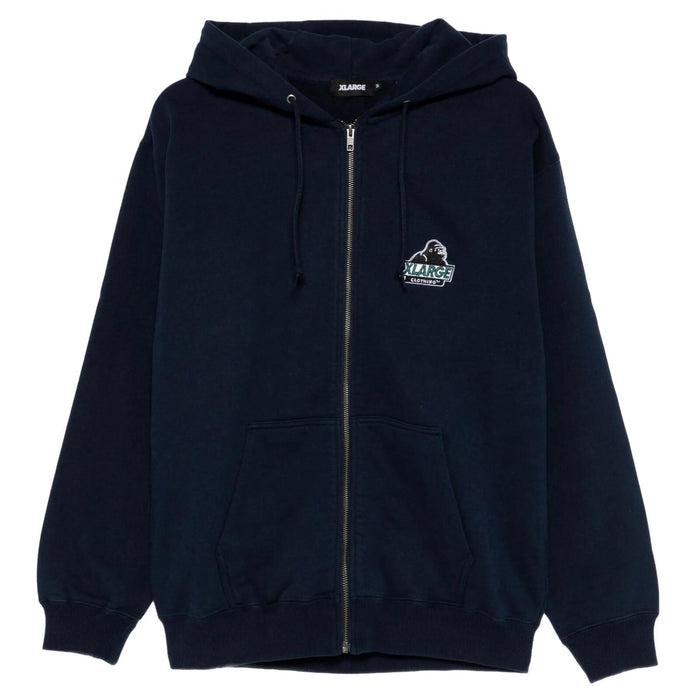 X large slanted og zip hoodie blue navy