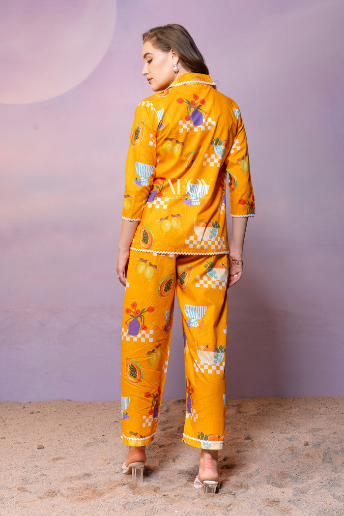 Printed vacation co ord set